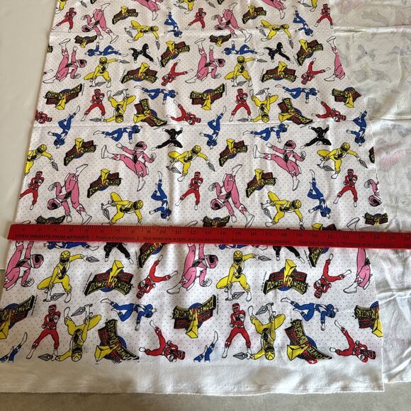 Vtg 1994 Mighty Morphin Power Rangers fabric Saban 32”x55” Used Rough Cut Figure - Picture 10 of 12